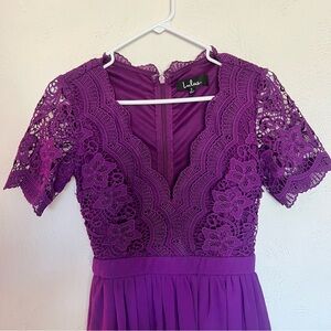 Lulu's Violet Crochet Lace Dress